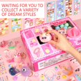 thumbnail image 2 of Pink Childrens Mini Toy Vending Machine Gashapon Dispenser With Random Collectibles Doll Catching Simulation Hand Eye Coordination Training Party Game, 2 of 8
