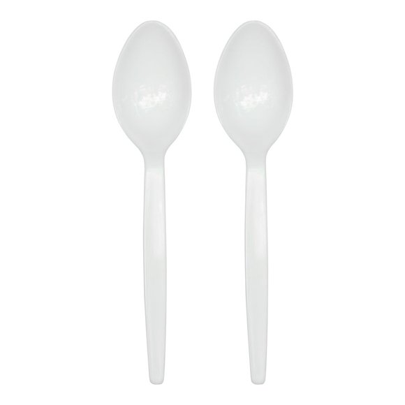 Dorfin Polypropylene Teaspoons 5.6"- White Pack of 1000
