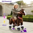 thumbnail image 3 of PonyCycle Ride-On Horse Toy for Kids, Plush Riding Pony with Sound & Hand Brake, Kid-Powered, Ages 3–4, Chocolate, Ux321, 3 of 10