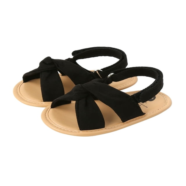 Baby Sandals Summer Baby Girls Solid Color Soft Sole Shoes