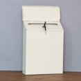 thumbnail image 2 of Iron Vertical Mailbox Hanging Wall Mounted Suggestion Drop Box Secured Paperwork Newspapers Magazines Holder Postbox Case Porch Room , Beige, 2 of 7