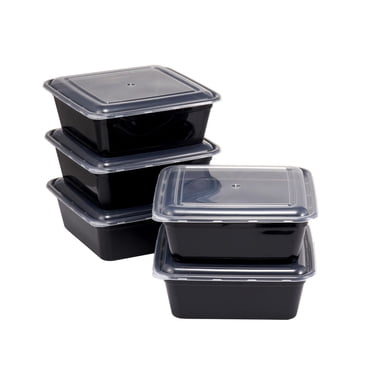 Mainstays 5-pack Tall Square Meal Prep Food Storage Containers – Food Storage Containers for Lunch