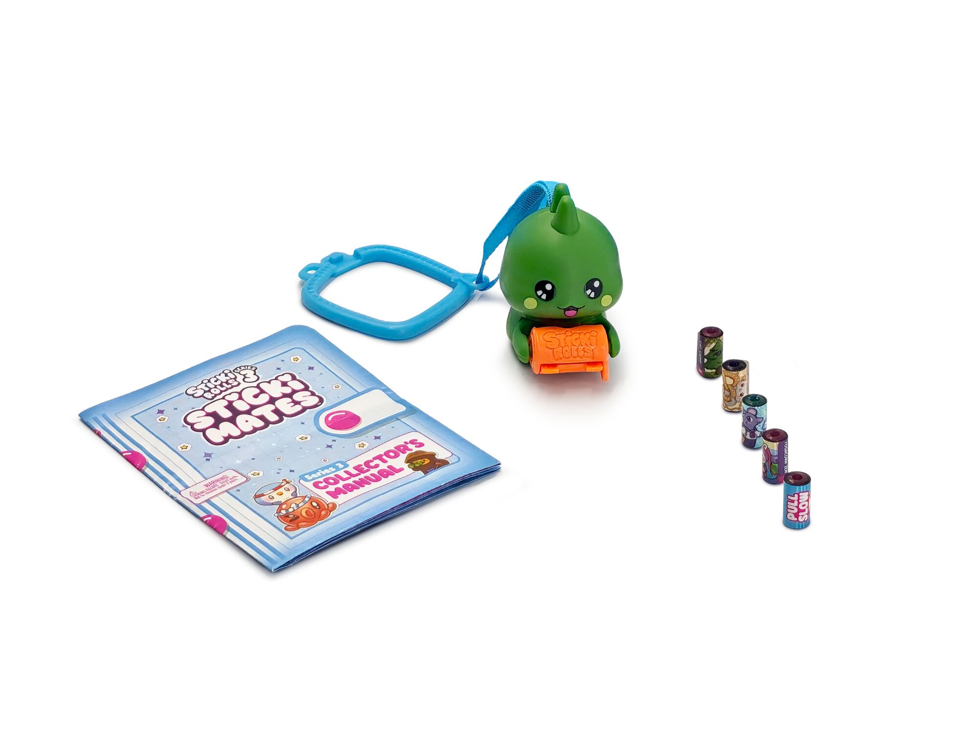 STICKI ROLLS STICKI MATES - MINI PERSONNAGES DISTRIBUTEURS D'AUTOCOLLANTS À COLLECTIONNER - 50 AUTOCOLLANTS & ATTACHE POUR SAC À DOS - Dès 5 ans