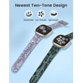 thumbnail image 2 of Wearlizer 2 Packs Compatible with Fitbit Versa 4 Bands/Versa 3 Bands/Sense 2 Bands/Sense Bands for Women, Pretty Two-tone Floral Engraved Silicone Straps, Cute Flower Pattern Sport Wristband Bracelets, 2 of 6