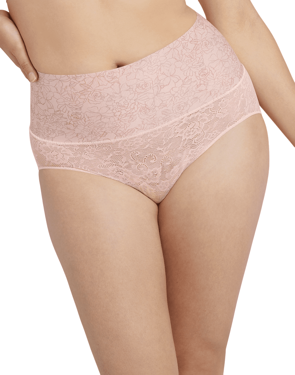 Maidenform Culotte Gainante pour Femmes, G, Imprimé Rose Ombré-Rose Pâle Transparent