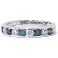thumbnail image 1 of 1ct Channel Set Blue & White Diamond Ring 14K White Gold, 1 of 3