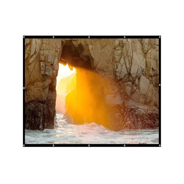 HD Projector Screen Pull Down Projector Screen Outdoor 60-150 Inches For Movie Home Theater Cinema Office Video Game ,Wrinkle-Free