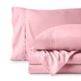 thumbnail image 1 of Bare Home Premium 1800 Collection 4-Piece Bed Sheet Set, Full, Light Pink, 1 of 10