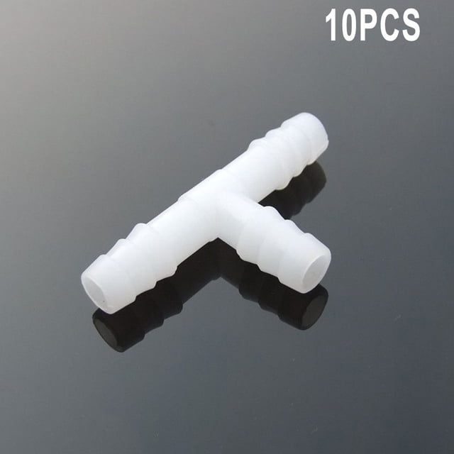 10PCS White T Connector PE Aquarium Adapter Air Pump Hose Connector 4~8mm