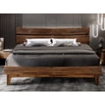 thumbnail image 1 of Acacia Aurora Bed Frame with Headboard Solid Wood Platform Bed, Queen Size Bed Frame, Unique Design Contemporary Signature Wood Bed Compatible with All Mattresses, Non-Slip and Noise-Free, Chocolate, 1 of 5