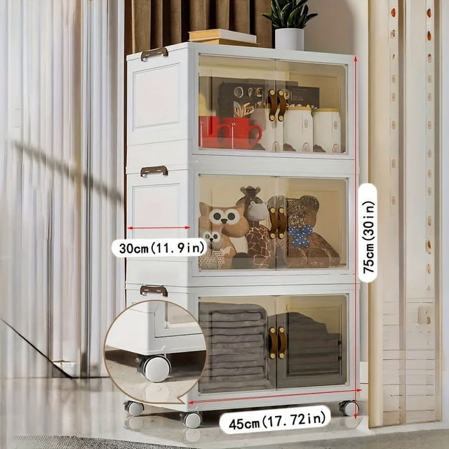 Double-layer Door Grocery Folding Storage Box, Home Bedroom Living Room