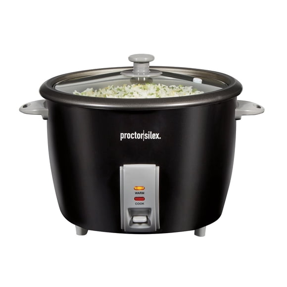 Proctor Silex Cuiseur à riz et vapeur 30 tasses, 1000 watts, très grande capacité, noir, 37555MN