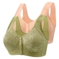thumbnail image 1 of hotojiny 2 PC Front Closure Bras for Women Plus Size No Underwire Breathable Bras Oversized Lace Full Coverage Sleep Bras, 1 of 2