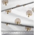 thumbnail image 2 of Soimoi Modal Satin Fabric Leaves,Floral & Elephant Block Print Fabric by The Yard 42 Inch Wide, 2 of 3