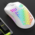 thumbnail image 3 of Freedo RGB Lightweight Gaming Mouse Optical Sensor with Lightweight Honeycomb Shell Ultralight Ultraweave Cable WHITE, 3 of 8