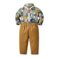 thumbnail image 3 of RXIRUCGD Ensemble Mode Enfants Chemise et Salopette 2 Pcs Manches Longues Col Rond Haut/chemise (Multicolore, Taille: 80), 3 of 8