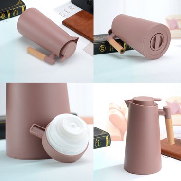 Thermo jug,Pot With Wood With Wood Handle Thermal Coffee Carafe Wood Handle Water Carafe Walled Coffee 1l Kettle Tea Carafe Tea Carafe Cold Coffee Pot Thermal Pot Thermal Carafe Water Kettle Tea Qahm
