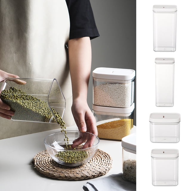 DcGZvy Cereal Storage Airtight Flour Container, Kitchen Seasoning Organizer, Airtight Storage Containers with Lids(500ml)