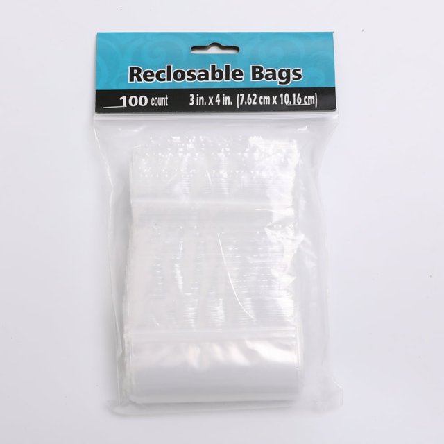 CUITING 100 Baggies W 3”X4” H Small Reclosable Seal Clear Plastic Poly Bag
