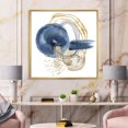 thumbnail image 3 of Designart Abstract Dark Blue Gold & Black Underwater Life FLOAT FRAME WALL ART, 3 of 4