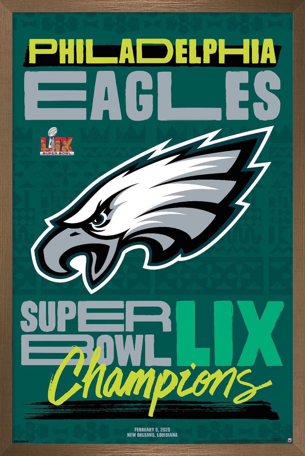 NFL Philadelphia Eagles - Super Bowl LIX Team Logo Wall Poster