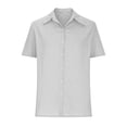 thumbnail image 4 of Mrzvby Chemise en Lin Grande Taille à Boutons pour Femmes Hauts d'Été Blouse à Manches Courtes Décontractée Col Rabattu Chemises Habillées Col en V Blouses de Travail Hauts à Col Hauts de Plage, 4 of 6