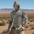 thumbnail image 2 of Chandail à Capuchon Rafraîchissant pour Hommes Unisexe à Imprimé Camouflage, Couvre-Visage et Protection Solaire UPF, Haut à Manches Longues Coupe Raglan avec Tissu Ultraléger Qui Évacue l'Humidité, Capuche Ajustable pour Aventures d'Été Style Décontracté Sportif, 2 of 9