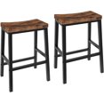 thumbnail image 1 of HOOBRO Bar Stools, Set of 2 Bar Chairs, Saddle Stools, Kitchen Counter Stools with Footrests, Industrial Stools for Dining Room, Kitchen, Counter, Bar, Rustic Brown and B, 1 of 8