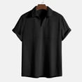 thumbnail image 2 of Sentmoon Summer Shirts Oversized Relaxed Turndown Collar Short Sleeve Stretchy Casual Mens Summer Clothes Solid Color Mens Top Active for Beach Vacation XXL, 2 of 4