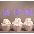 thumbnail image 1 of Darling Souvenir| Mr & Mrs Wedding Cupcake Toppers| Party Dessert Decorations - Pack Of 20, 1 of 3