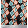 thumbnail image 2 of Soimoi Black polyester Crepe Fabric Stripe & Diamond Geometric Fabric Prints By Yard 42 Inch Wide, 2 of 3