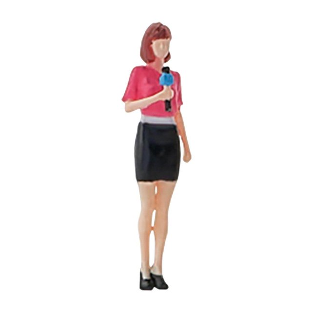 Dalazy Résine 1/64 Modèles Figurines de Personnes Objets de Collection Décoration de Train Chemin de Fer Femme reporter