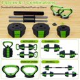 thumbnail image 3 of YUSAZENS 44LB Four In One Polygonal Dumbbell Set Sand Filled PVC Iron Structure Multi Use Home Workout Equipment Green, 3 of 6