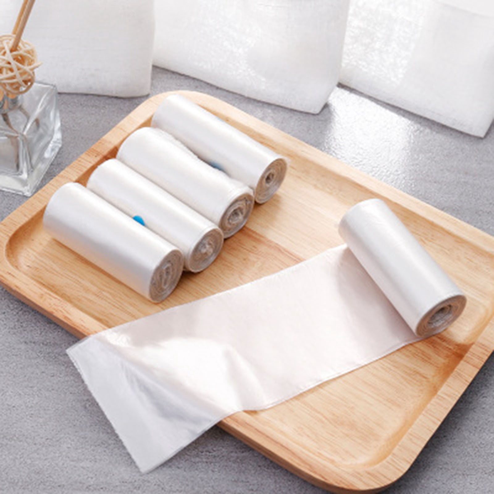 Clearance NANDIYNZHI Desktop Garbage Bag * 4 Trash Bag Trash Hold Bag Leak Proof For Household 120Pcs Trash Bags White