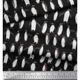 thumbnail image 3 of Soimoi Black Poly Georgette Fabric Penguin Ocean Print Fabric by the Yard 52 Inch Wide, 3 of 3