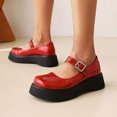thumbnail image 2 of Chaussures pour Femmes Gothiques Punk à Talon Moyen, Plateforme, Bout Rond Peu Profond, pour Étudiantes, 2 of 9