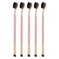 thumbnail image 2 of 5pcs Toothbrush Foundation Brush Pink Handle Soft Double Ended Makeup Eyeshadow Brush Cosmetic Tool, 2 of 14
