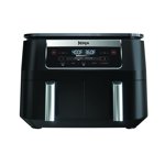 Ninja DZ090 Produits alimentaires 6 Quart 5-in-1 DualZone 2-espadrilles Air Fryer avec 2 Paniers de friture indépendants, match Cook & Finition intelligente pour rôtir, cuire, déshydrater & Plus pour les collations rapides & Petits repas, Noir