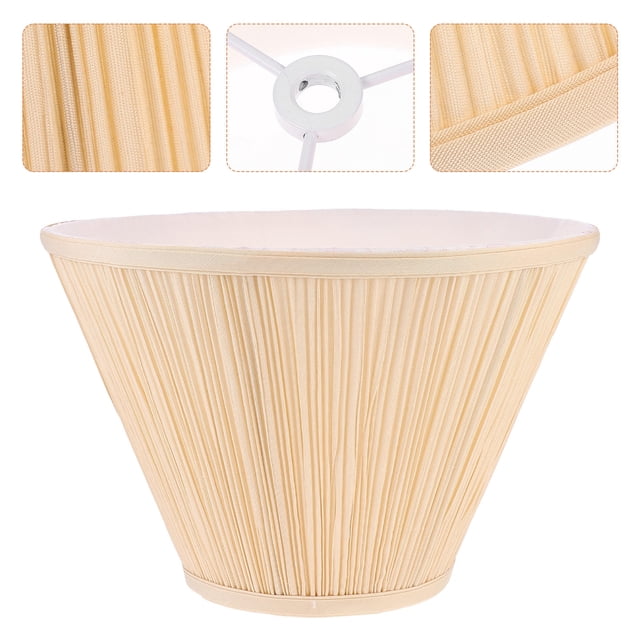 OUNONA Pleated Decorative Lamp Shades Beige for Interior Designers Dust ...