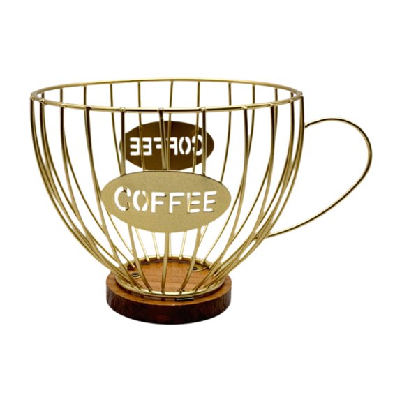 jifeng Porte-Capsules de Café en Fil de Fer Panier de Capsule de Café de Table pour Comptoir d'Hôtel Or