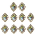 thumbnail image 1 of 10x Crystal Rhines Button Flatback Cabochon Embellishments AB Color 30x25mm, 1 of 7