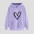 thumbnail image 2 of MeetoTime Women's Fall Hoodie Basic Printed Fleece Long Sleeve Hooded Sweatshirt Pullover with Pockets, 2 of 5