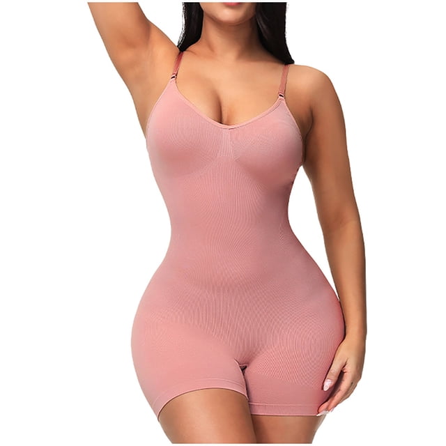 TIMIFIS Tummy Control Shapewear for Women Seamless Bodysuit Open Bust Mid Thigh Body Shaper Shorts - Summer