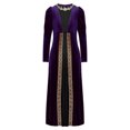 thumbnail image 3 of YONGHS Robe Princesse Médiévale Renaissance pour Filles Enfants Robe Romaine Ancienne Toga Manches Longues Velours Rétro Violet 14, 3 of 7