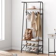 thumbnail image 3 of Towallmark Entryway Hall Tree Bench with Coat Rack and Shoe Storage - Wood Look Accent Furniture with Sturdy Metal Frame - Space Saving Multifunctional Design, 3 of 8
