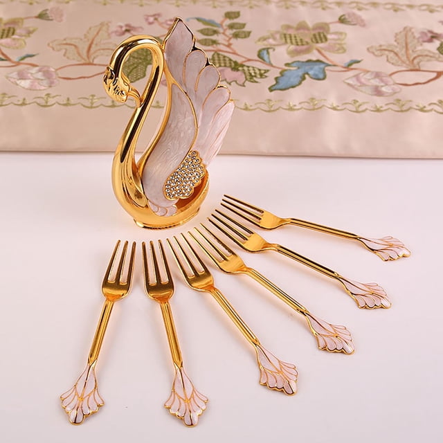 Yhmxh Lunch Box for Kids Kitchen Gadgets Household Creative Fruit Fork Cute Dessert Cake Fork European High-end Coffee Spoon Spoon Set Lunch Containers Bentgo Lunch Box for Home School Office Picnic