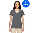 thumbnail image 1 of Gildan T-Shirt Col en V en Coton Épais pour Femmes - G500VL (Lot de 2), 1 of 1