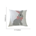 thumbnail image 3 of Weloille Easter Pillow Cover, Embroidered Rabbit Pattern Throw Pillowcase, Soft Breathable Linen Cushion Cover, Decorative Pillow Case for Sofa, Bedroom, Living Room Easter Decor, 3 of 6