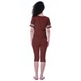 thumbnail image 2 of Moomaya Ensemble de Nuit Uni pour Femmes avec Capri en Coton Tenue de Nuit 2 Pcs Chemises de Nuit-vc7, 2 of 6