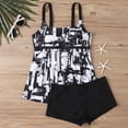thumbnail image 2 of VEKDONE Two Piece Swimsuits for Women Plus Tankini Tummy Control Bathing Suit Ruffles Tankini Top with Bikini Bottoms Black,M, 2 of 5
